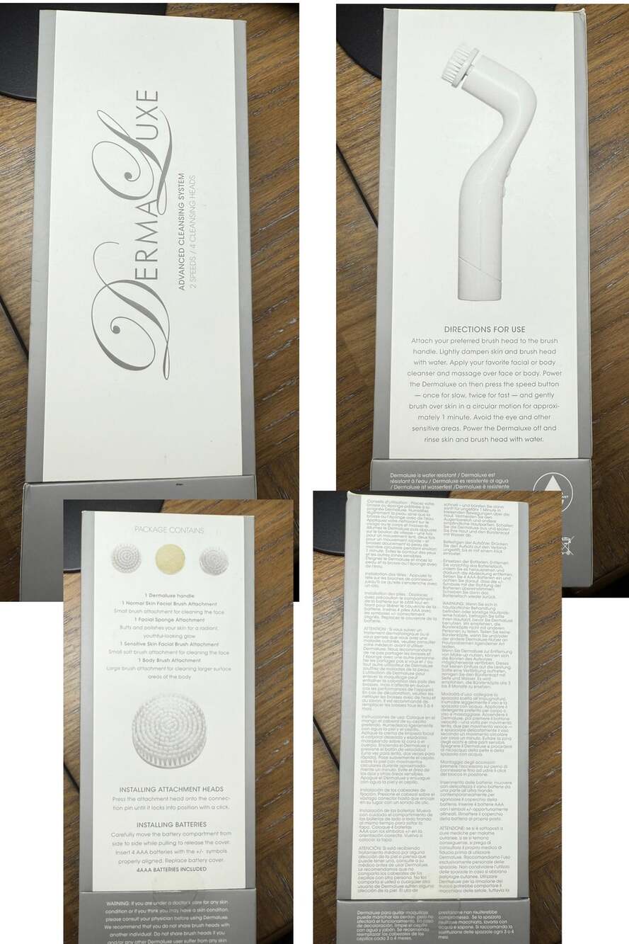 DermaLuxe Advanced cleansing system 2 speeds 4 cleansing heads NEW